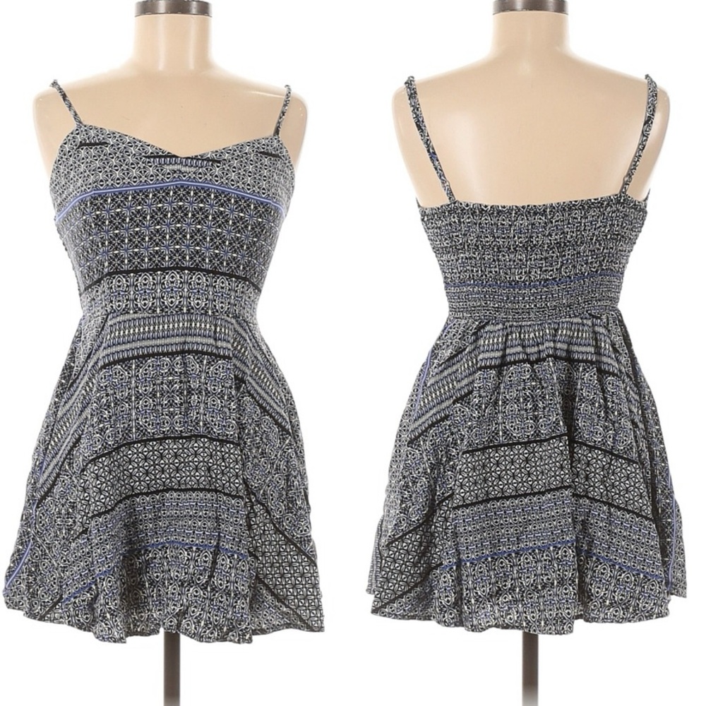 Aeropostale Womens Dress Size Medium Multicolored Printed Spaghetti Strap Mini